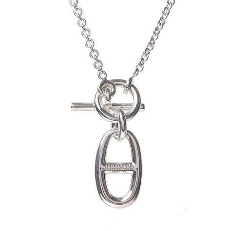 hermes sterling necklace double chaine d ancre|hermes chaine d'ancre pendant.